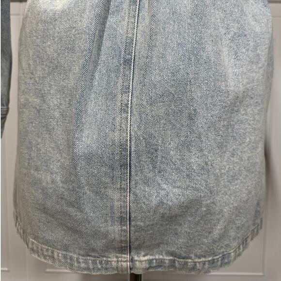 Whiteroom + Cactus Denim Long Sleeve Full Zip Mini Dress Light Wash Blue Size M - Picture 12 of 16